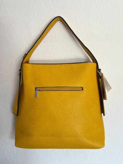 Γυναικεία τσάντα ώμου μουσταρδί δερματίνη