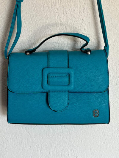 Γυναικεία τσάντα χειρός γαλάζιο δερματίνη