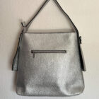 Γυναικεία τσάντα ώμου ασημί δερματίνη