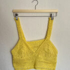 Πλεκτό crop top κίτρινο