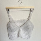 Πλεκτό crop top λευκό