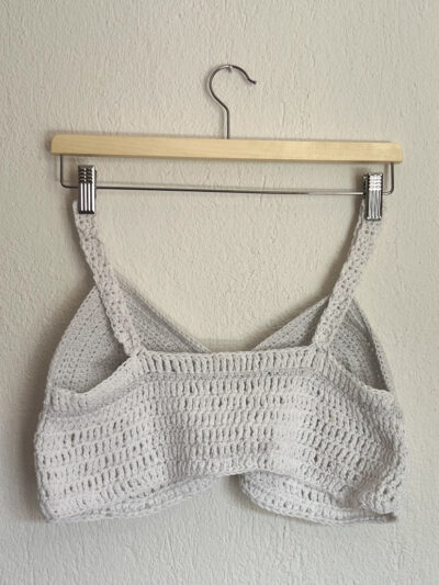 Πλεκτό crop top λευκό