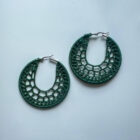 Ατσάλινα σκουλαρίκια κρίκοι πλεκτά χειροποίητα κυπαρισσί