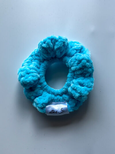 Χειροποίητο scrunchie γαλάζιο