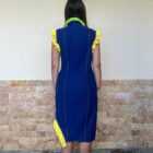 Τζιν φόρεμα χειροποίητο με πλεκτά κύματα