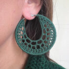 Ατσάλινα σκουλαρίκια κρίκοι πλεκτά χειροποίητα κυπαρισσί