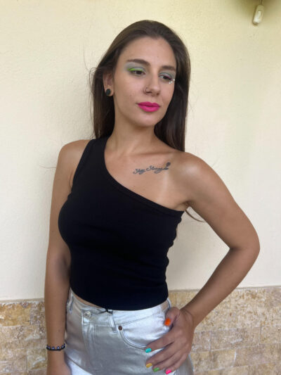 Μαύρο τοπάκι με έναν ώμο