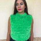 Χειροποίητο αμάνικο πλεκτό ζιβάγκο λαχανί