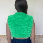 Χειροποίητο αμάνικο πλεκτό ζιβάγκο λαχανί