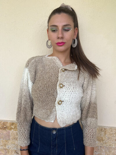 Χειροποίητη πλεκτή vintage ζακέτα