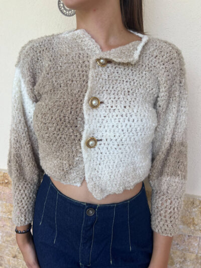 Χειροποίητη πλεκτή vintage ζακέτα