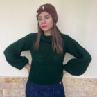 Χειροποίητο πλεκτό πουλοβερ κυπαρισσί