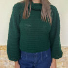 Χειροποίητο πλεκτό πουλοβερ κυπαρισσί