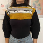 Πλεκτό μπλουζάκι μπολερό χειροποίητο μουσταρδί