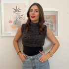 Χειροποίητο πλεκτό ζιβάγκο αμάνικο γρι