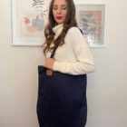 Tote bag denim σκούρο μπλε