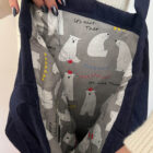 Tote bag denim σκούρο μπλε