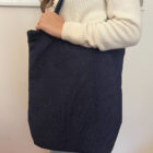 Tote bag denim σκούρο μπλε