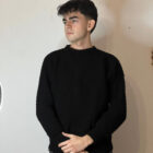 Χειροποίητο πλεκτό αντρικό πουλόβερ μαύρο