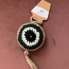 Πλεκτό γούρι μάτι με φούντα πράσινο