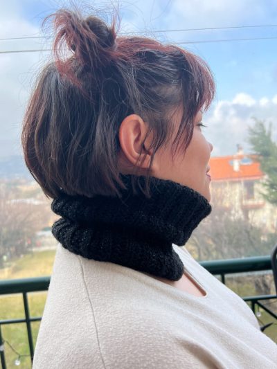 Λαιμός πλεκτός χειροποίητος μαύρος