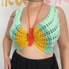 Crop top σε σχήμα πεταλούδας γαλάζιο