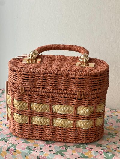 Ψάθινο τσάντα βαλιτσάκι bag to bag