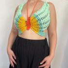 Crop top σε σχήμα πεταλούδας γαλάζιο