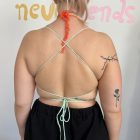 Crop top σε σχήμα πεταλούδας γαλάζιο