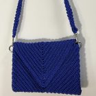 Πλεκτό τσαντάκι φάκελος Μπλε