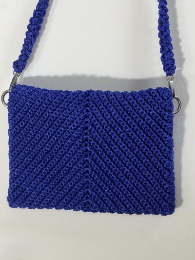 Πλεκτό τσαντάκι φάκελος Μπλε