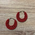 Χριστουγεννιάτικα πλεκτά χειροποίητα σκουλαρίκια κρίκοι