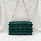 Πλεκτή τσάντα pop corn κυπαρισσί