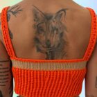 Πλεκτό χειροποίητο πορτοκαλί crop top